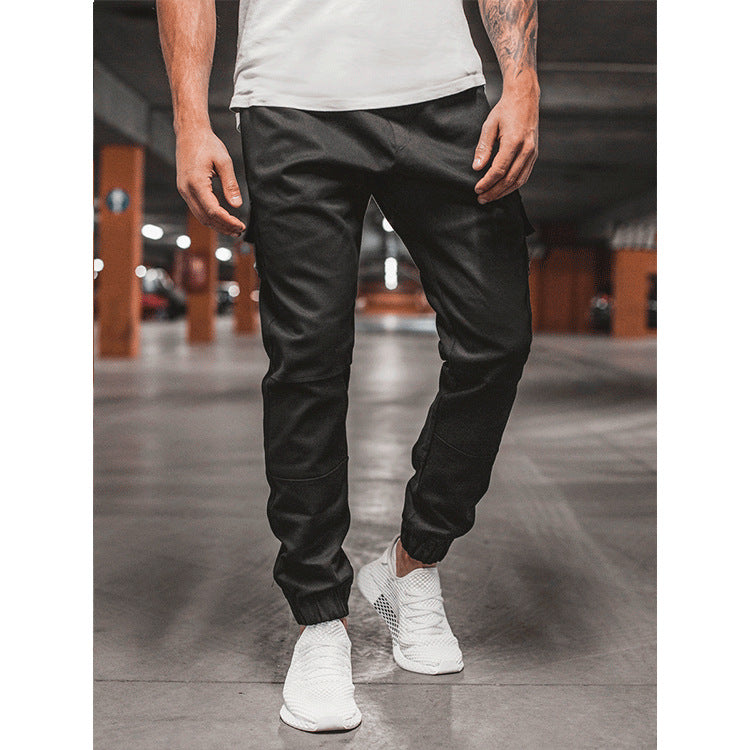 Men's Side Zipper Pocket Decoration Casual Long Pants