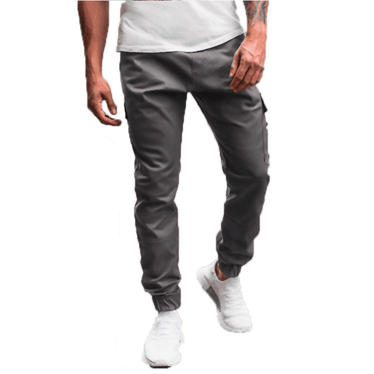 Men's Side Zipper Pocket Decoration Casual Long Pants