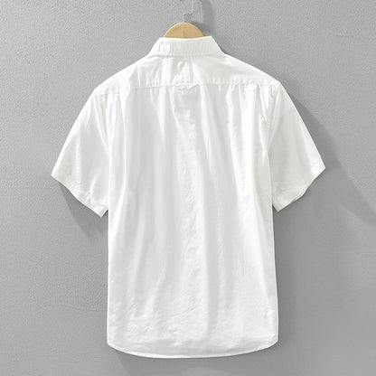 Simple Color Matching Short Sleeve Shirt