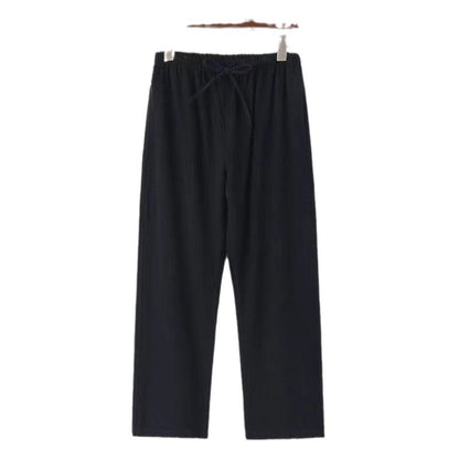 Wind Linen Straight-leg Trousers Men's Loose Casual Elastic Waist Tang Suit Pants