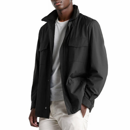 Zipper Large Pocket Stand-up Collar Casual Jacket